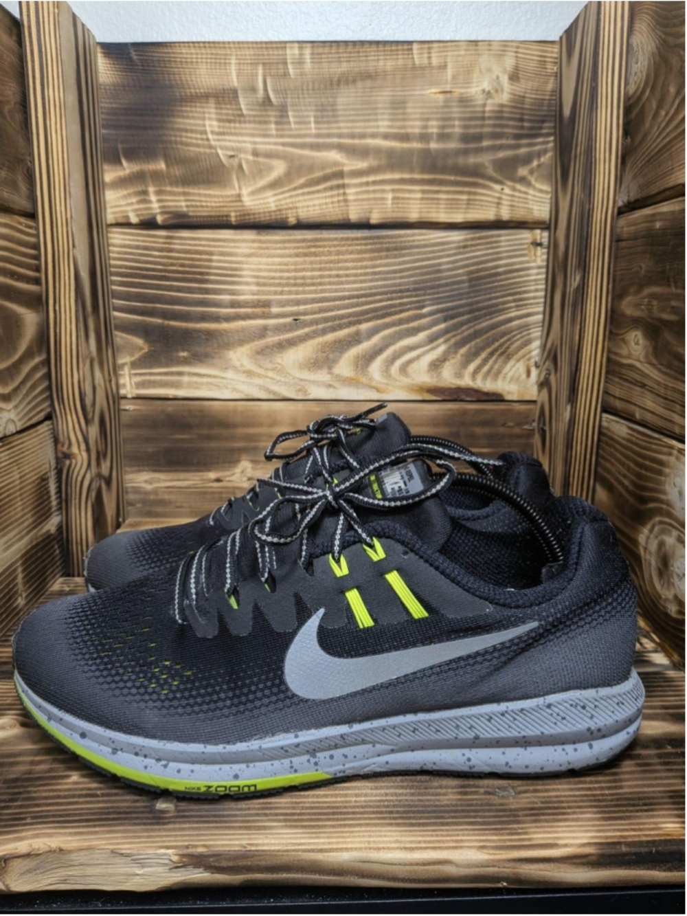 Nike Zoom Structure 20 Shoes Womens Size 12 Black Gray Mesh Sneakers 849582-001
